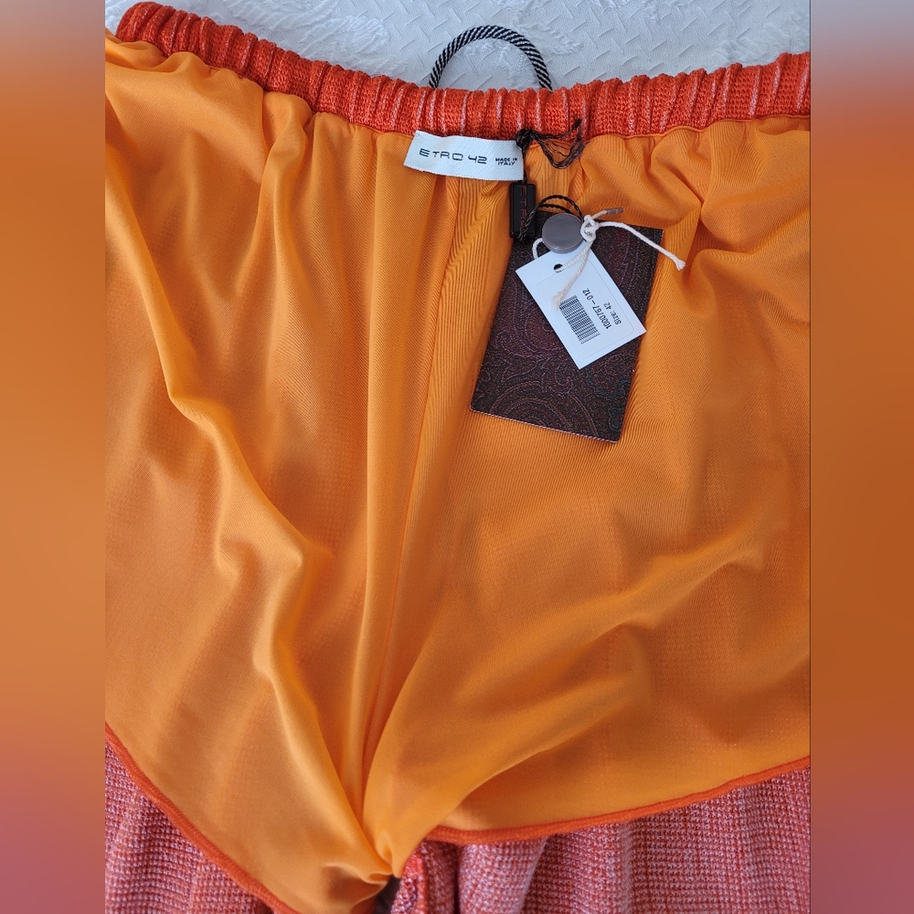 Etro Vibrant Orange and Blue Wide Leg Pants - Picture 13 of 13